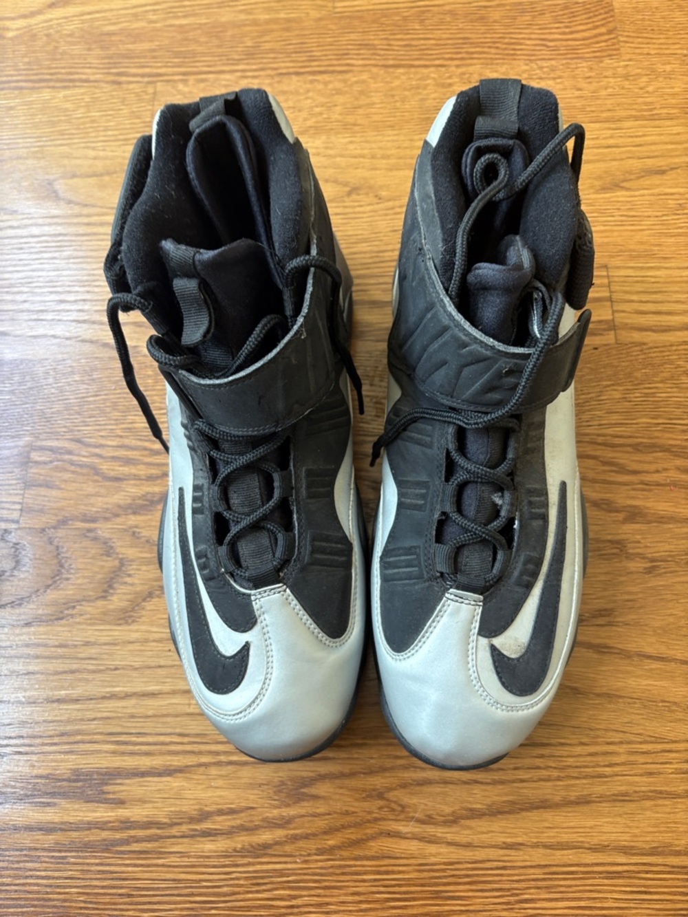 Nike Black and Silver High-Top Athletic Sneakers